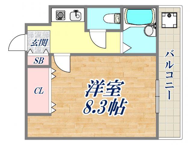 クレールステュディオ(1K/3階)の間取り写真
