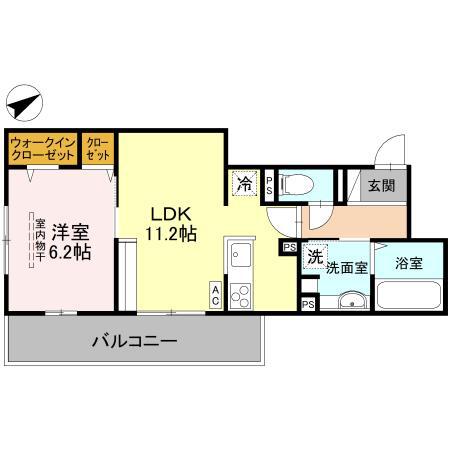 メゾン・ド・フルーレ桜(1LDK/2階)の間取り写真