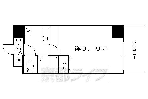 エステムコート御所南II(1K/5階)の間取り写真