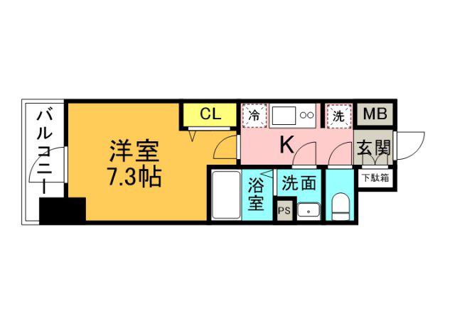 プレサンス広島中央(1K/4階)の間取り写真