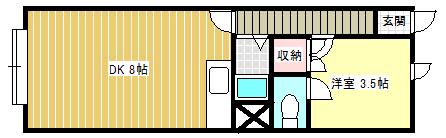 ロワール174(1DK/1階)の間取り写真