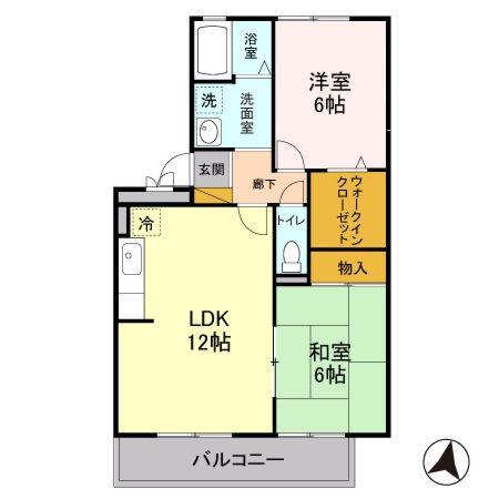 パークサイドヴィレッジ(2LDK/1階)の間取り写真