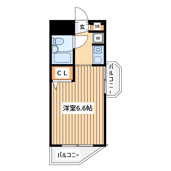 ドム梶ヶ谷(1K/4階)の間取り写真