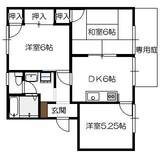 クレフォートオグラ(3DK/1階)の間取り写真