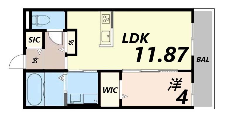 フォンターナ飾磨(1LDK/3階)の間取り写真