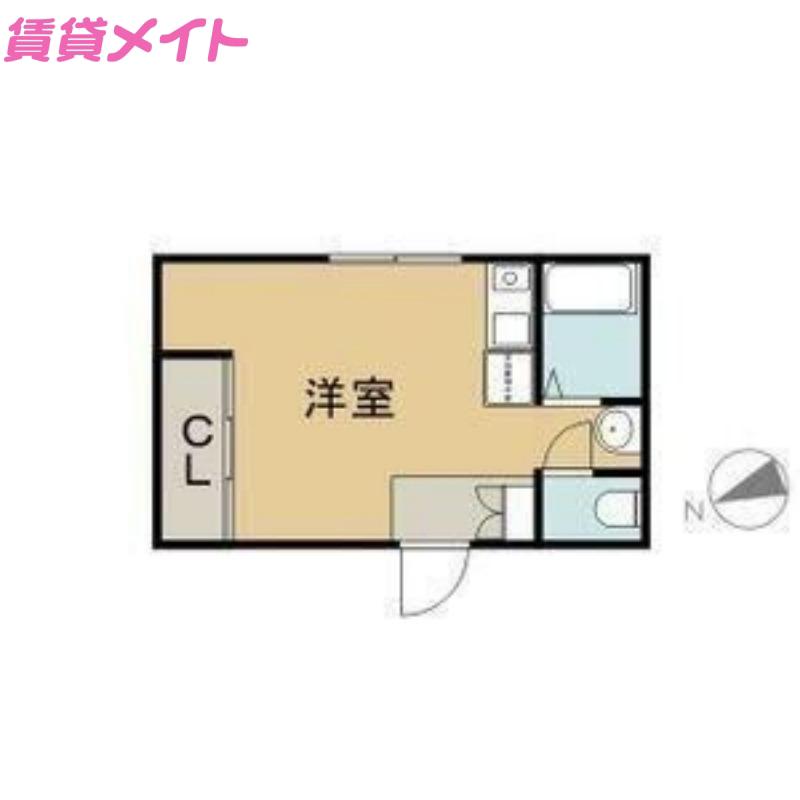 スタジオシスター(ワンルーム/2階)の間取り写真