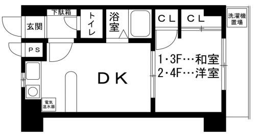 D-スクウェア加古川(1DK/2階)の間取り写真