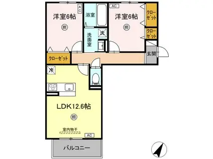 スペチアーレ・セレーナ(2LDK/3階)の間取り写真