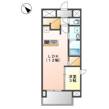 CASA VIA(1LDK/7階)の間取り写真