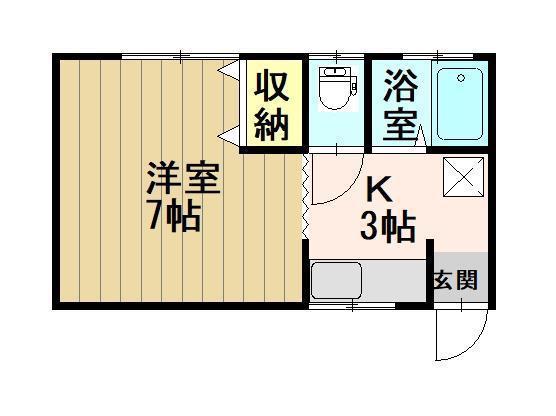 桔梗野ハイムII(1K/1階)の間取り写真