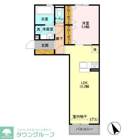 アゼリア松戸(1LDK/2階)の間取り写真