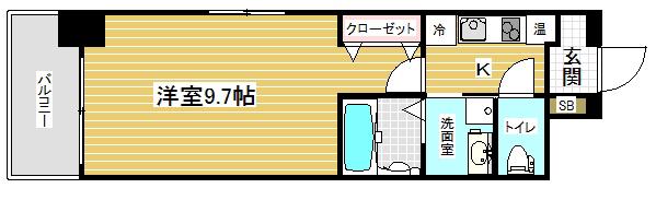 アドバンス三宮Ⅲリンクス(1K/10階)の間取り写真
