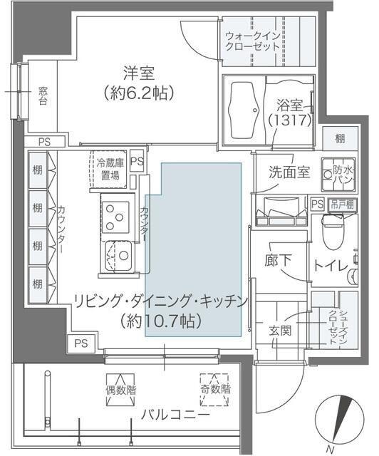 メゾンカルム本郷(1LDK/4階)の間取り写真
