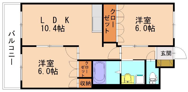 GRANDIR HEIMII(2LDK/2階)の間取り写真
