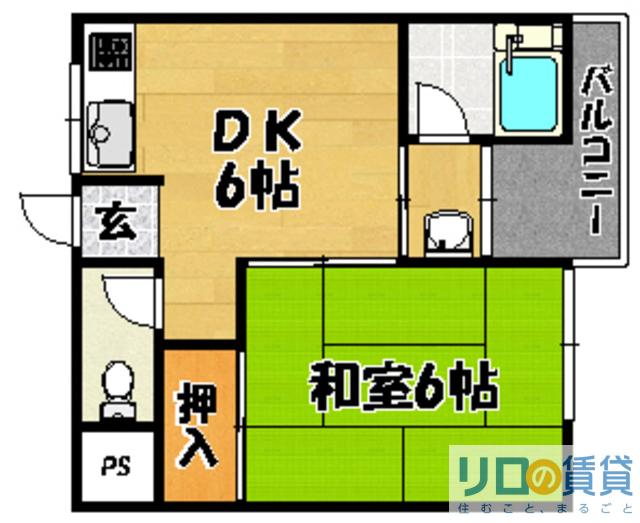 コーポ小松(1DK/3階)の間取り写真