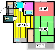 サンハイム駒込(2DK/2階)の間取り写真