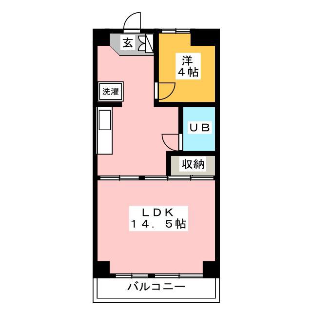 ル・グラン川越(1LDK/2階)の間取り写真