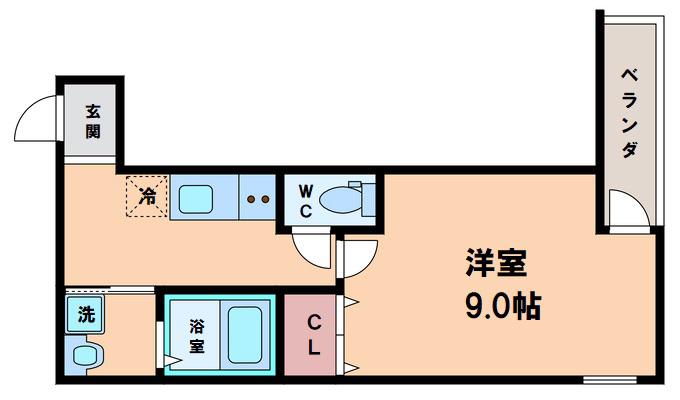 フジパレス長居公園(1K/3階)の間取り写真