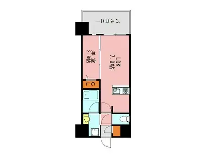 LANDIC K2620(1LDK/11階)の間取り写真