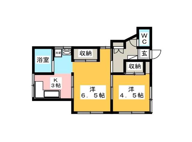 菊井中野コーポ(2K/1階)の間取り写真