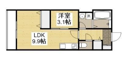 THEーAPARTMENT福山駅前(1LDK/5階)の間取り写真