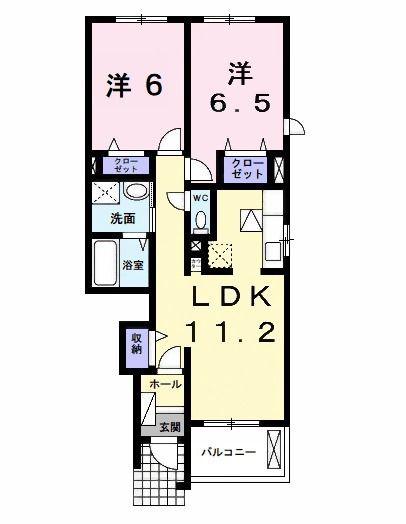 フォーリストC(2LDK/1階)の間取り写真
