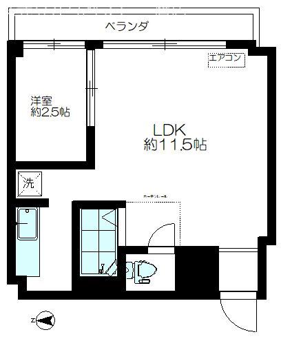 コーポ高橋(1LDK/2階)の間取り写真
