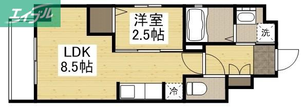 月光 千日前(1LDK/7階)の間取り写真