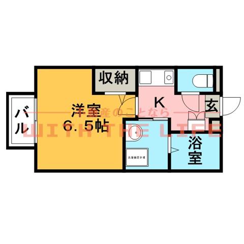 アムール東櫛原(1K/1階)の間取り写真