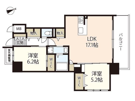S-RESIDENCE富士見町AGLITTER(2LDK/2階)の間取り写真