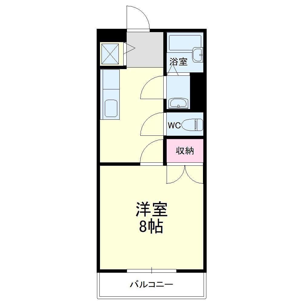東海ホーム鴨江(1DK/4階)の間取り写真