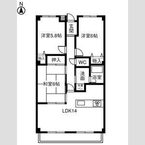 コーポ諏訪(3LDK/3階)の間取り写真