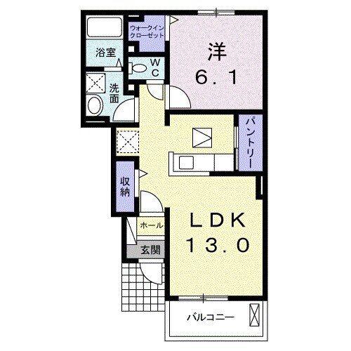ブランシュII(1LDK/1階)の間取り写真