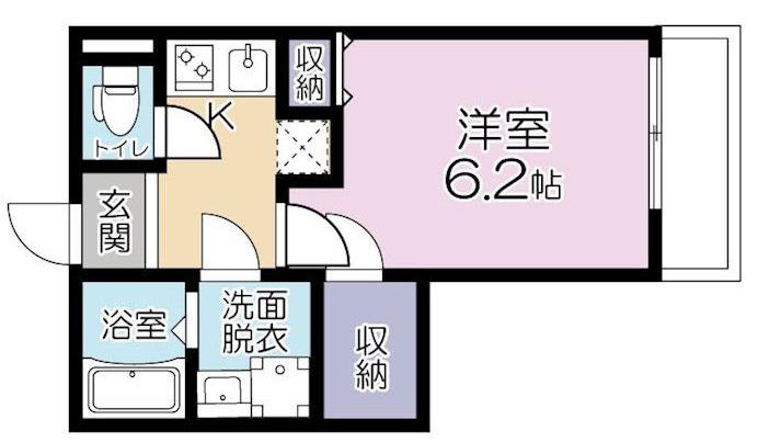 ウィンドヒル横浜(1K/2階)の間取り写真