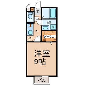 ソレイユ(1K/2階)の間取り写真