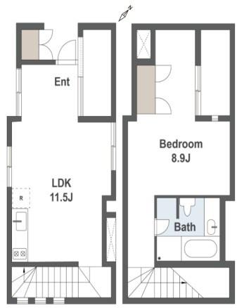 MAISON DU DIX-HUIT(1LDK/1階)の間取り写真