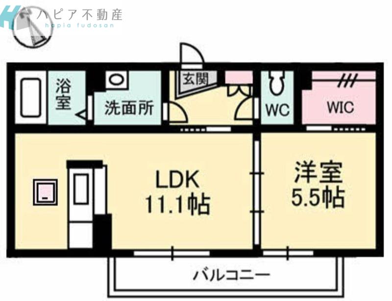 クオーレ光I(1LDK/1階)の間取り写真