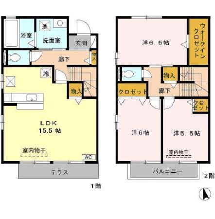 メゾングレースG(3LDK/1階)の間取り写真