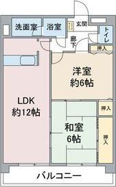 リバーサイド雅(2LDK/4階)の間取り写真