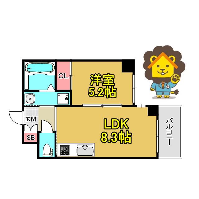 ラフィーネ高倉(1LDK/3階)の間取り写真