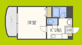 B-RISE新町(1K/3階)の間取り写真