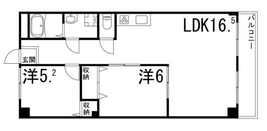 カーネ播磨町(2LDK/3階)の間取り写真