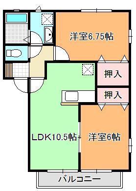 モンテ C(2LDK/1階)の間取り写真
