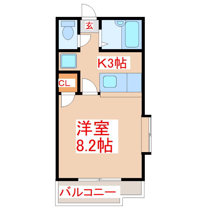 エーデルハイムカシオペア(1K/1階)の間取り写真