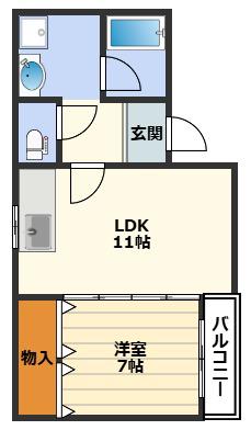 T-HOUSE(1LDK/3階)の間取り写真