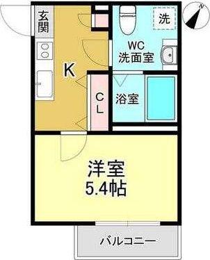 FLEUR S-KASHIWA(1K/1階)の間取り写真