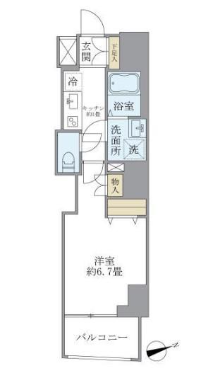 PREMIER市谷薬王寺 プルミエ市谷薬王寺(1K/5階)の間取り写真