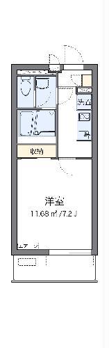 クレイノリベーラ(1K/1階)の間取り写真