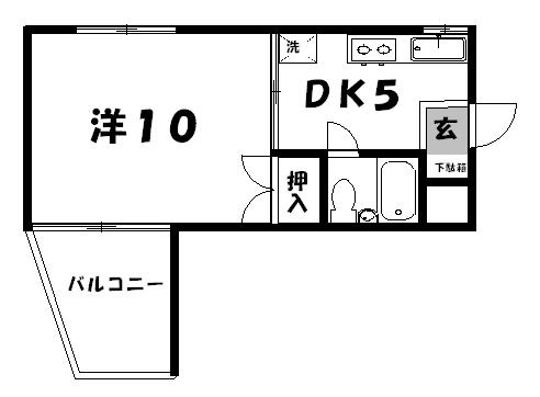 パルセタカノ(1DK/4階)の間取り写真