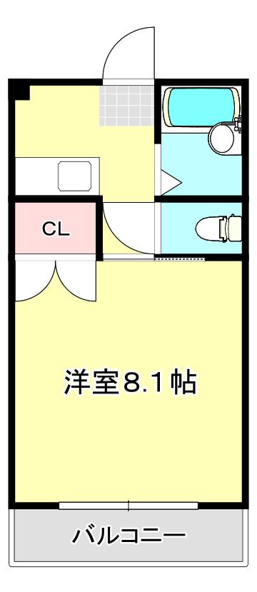 リーガI(1K/4階)の間取り写真